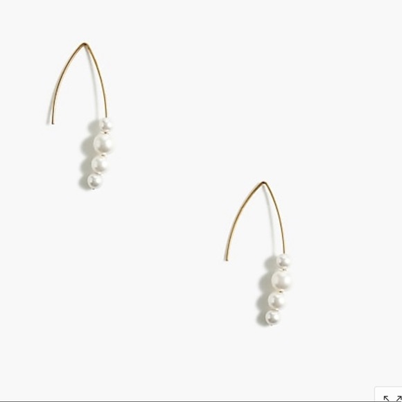 J Crew Pearl Hook Earrings - Picture 2 of 2